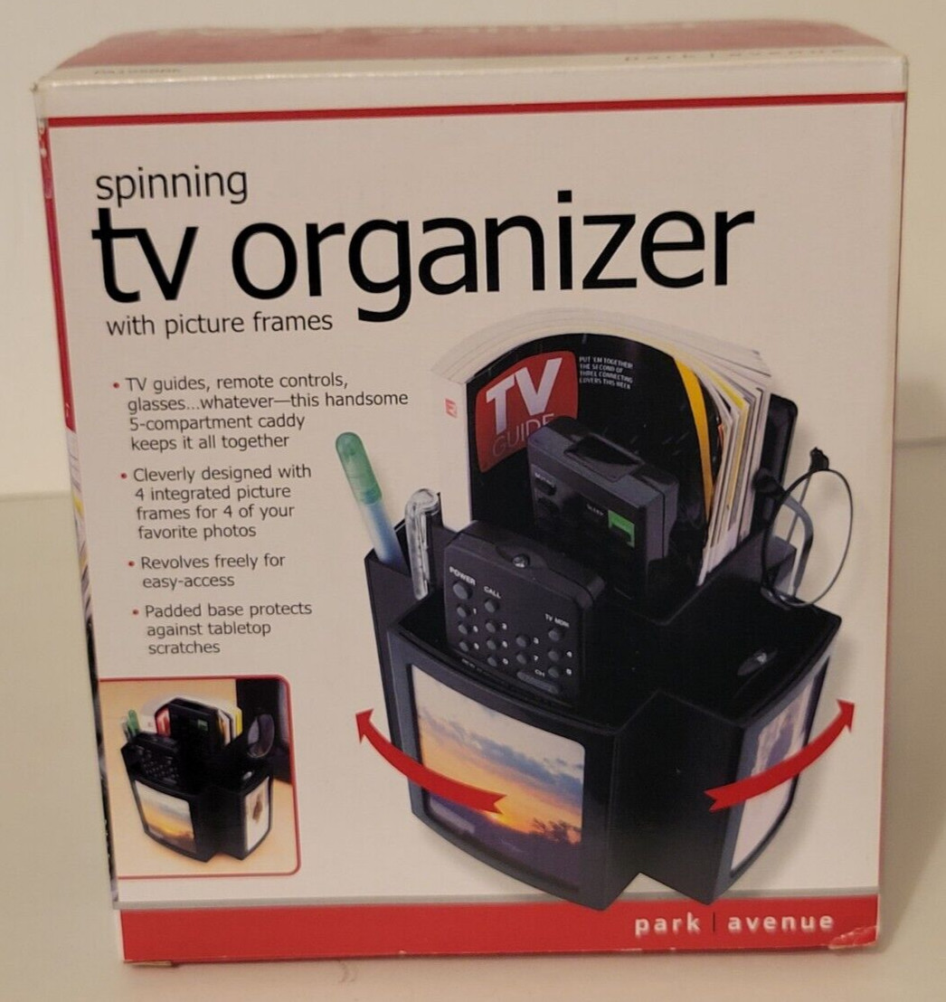 Spinning TV Organizer With Picture Frame  (New Old Stock Item)