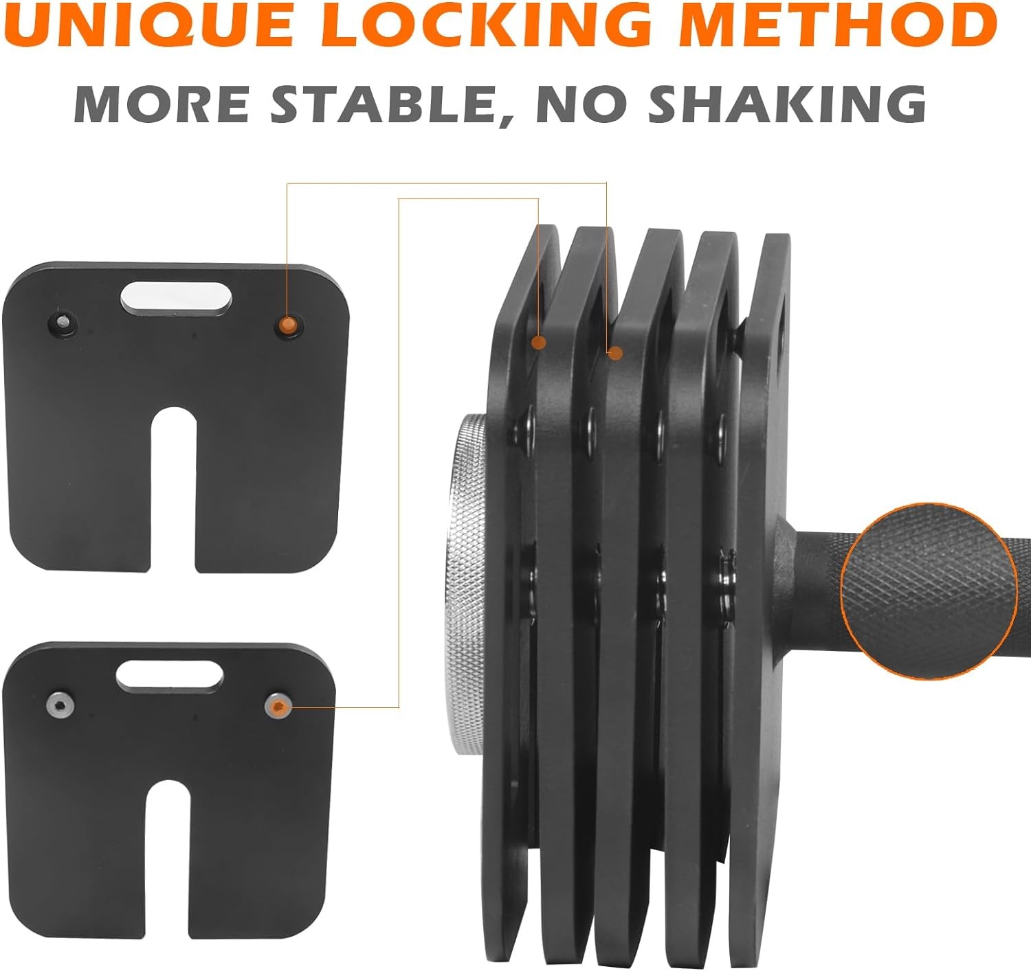 Adjustable Dumbbell 50LB 9-in-1 Quick-Lock Free Weight Multiweight
