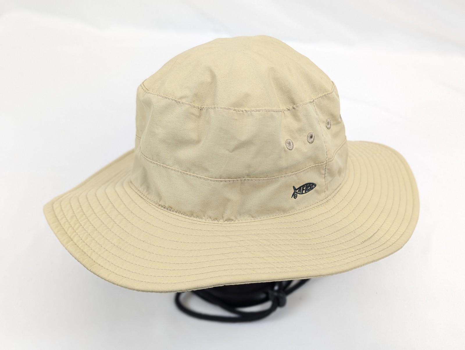 Aftco Fishing Bucket Hat Sun Wide Brim Khaki Tan Nylon Outdoor Hiking Sun Sea