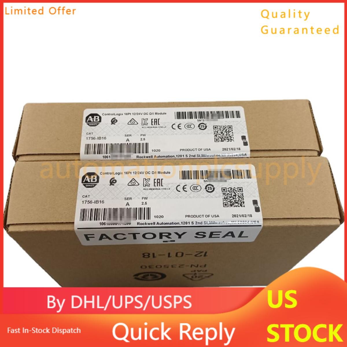 AB 1756-IB16 SER A ControlLogix Input Module 1756IB16 Factory US US Free Tax