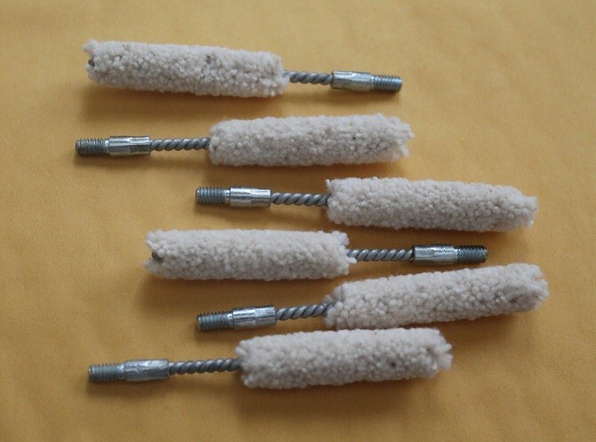 10 pack cotton bore cleaning mops 38 9mm 380 pistol 8-32 threads  Ships Free