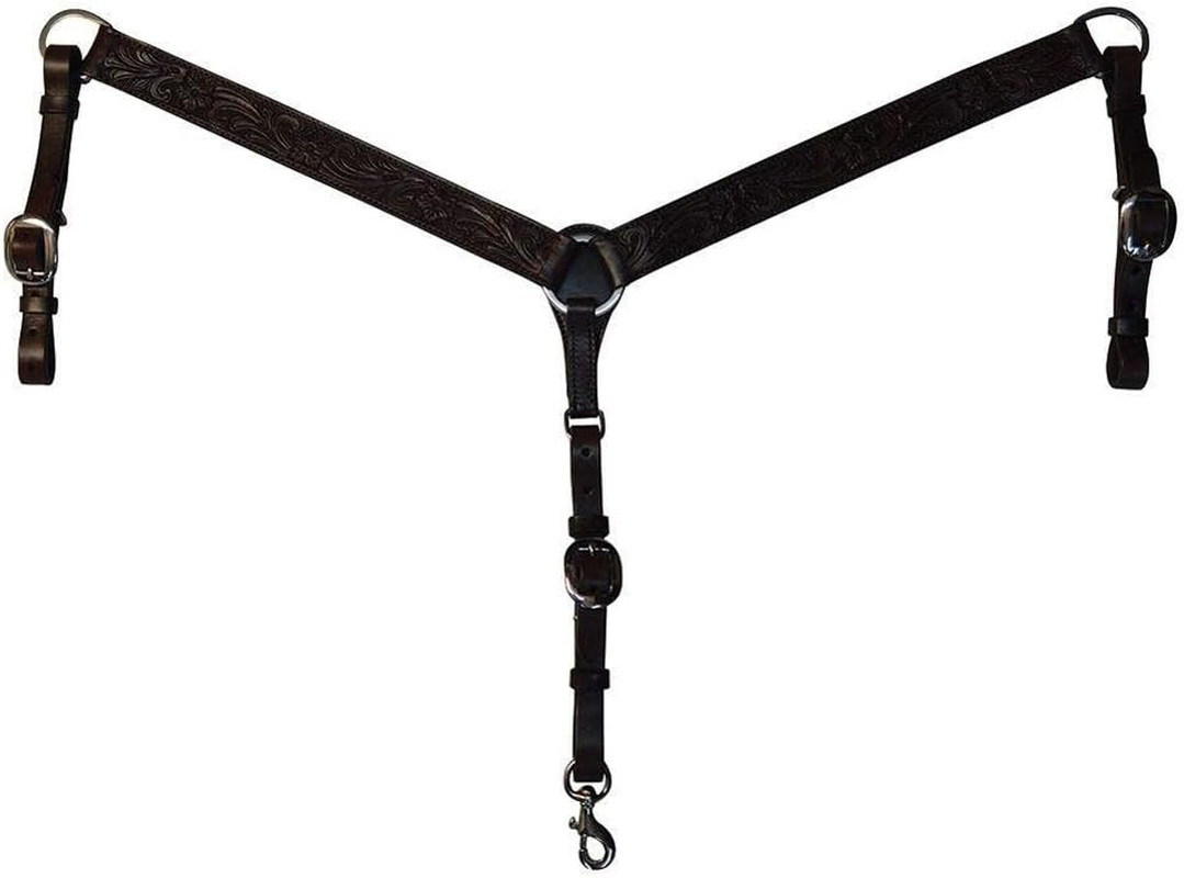 Wide Straight Classic Floral Breast Collar for Horse