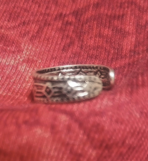 Sterling Silver Toe Ring Adjustable Band 925 Diamond Pattern