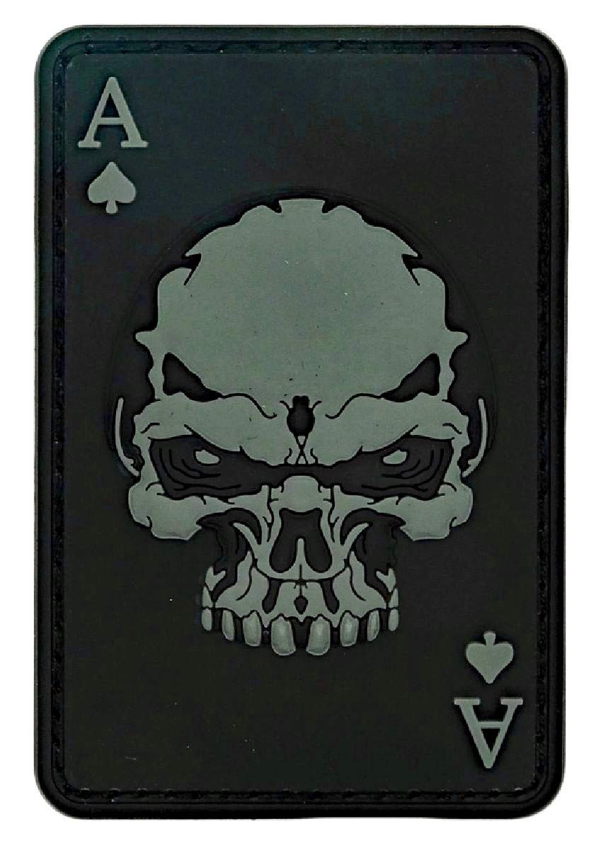 Dead Man's Hand Ace of Spades Patch - 3D PVC Rubber with Hook Fastener