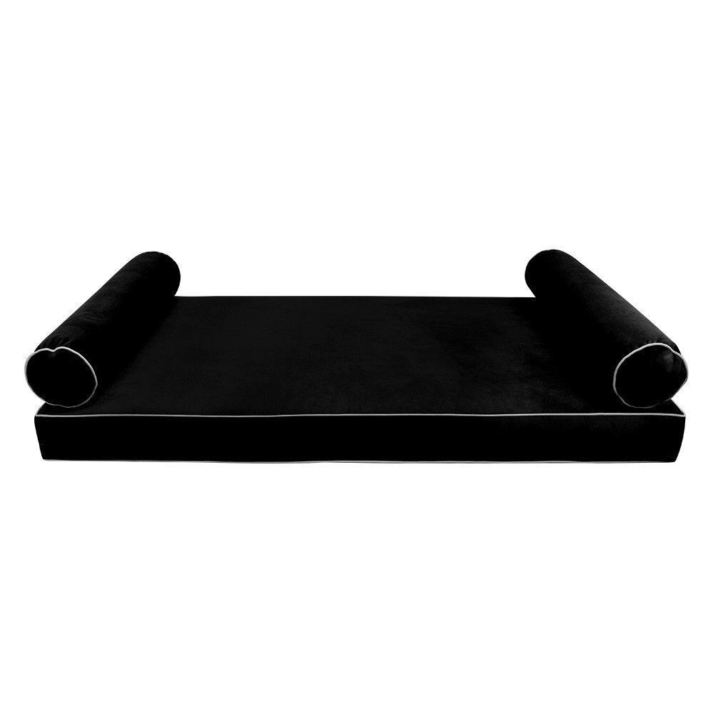 STYLE V5 Twin Velvet Contrast Indoor Daybed Mattress Pillow |COVER ONLY| AD374
