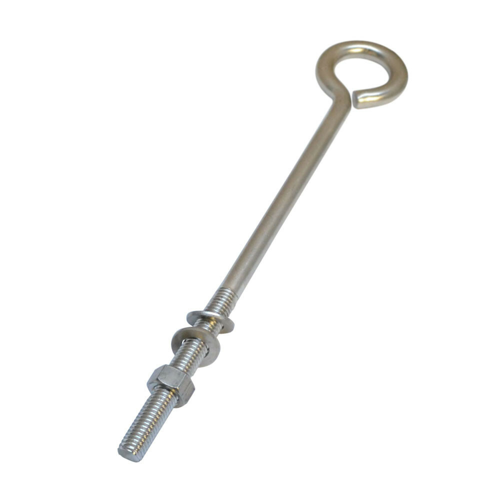 Forge Style Marine Stainless Steel 1/2" x 10" Turned Eye Bolt Nut and Washers