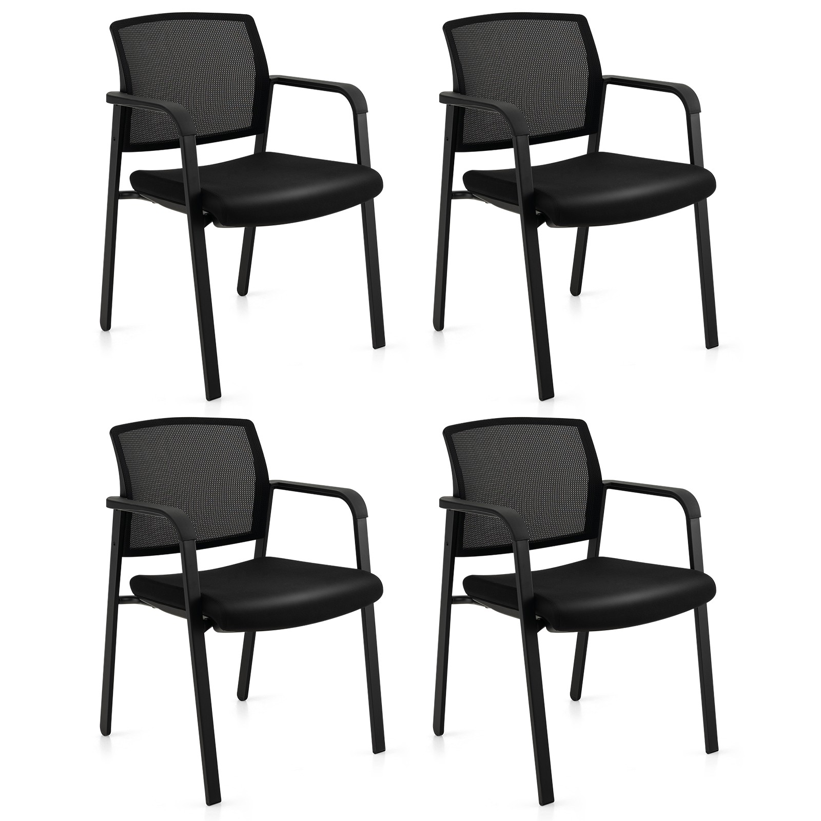 Conference Chairs 4PCS Stackable Office Guest Mesh Chairs for Waiting Room