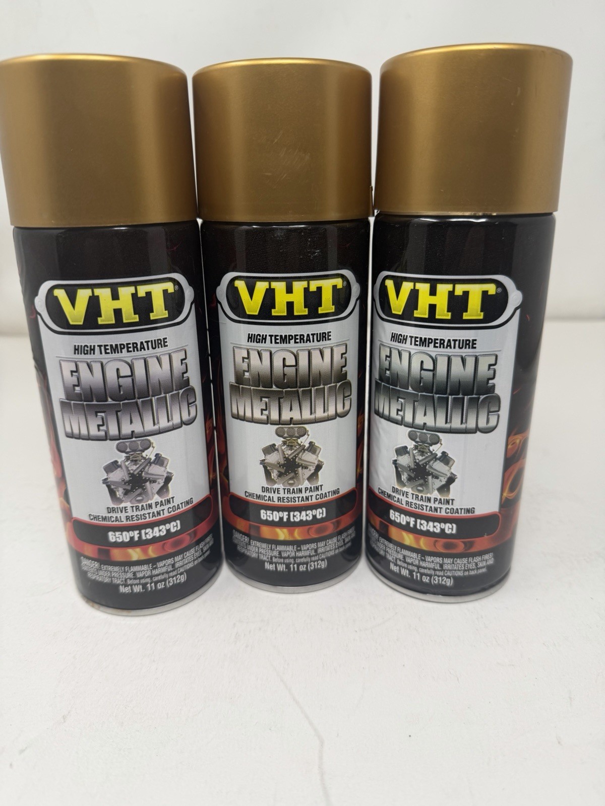 VHT SP404 Engine Metallic Gold Flake Paint Can - 11 oz.  (3 pack )