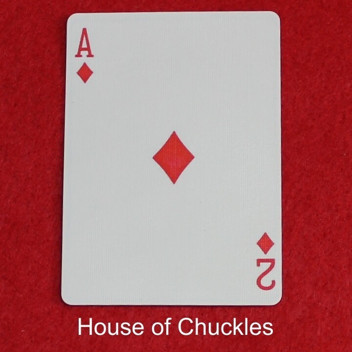 Ace of Diamonds / 2 of Diamonds - Mis-Indexed, Bicycle Printed Gaff Card, Blue