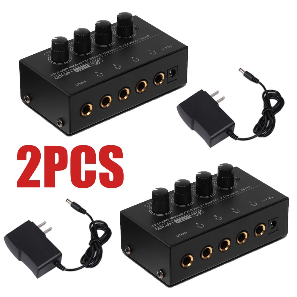 2xHA400 Ultra-Compact Stereo Headphone Amplifier 4-Way Headphone Amplifier