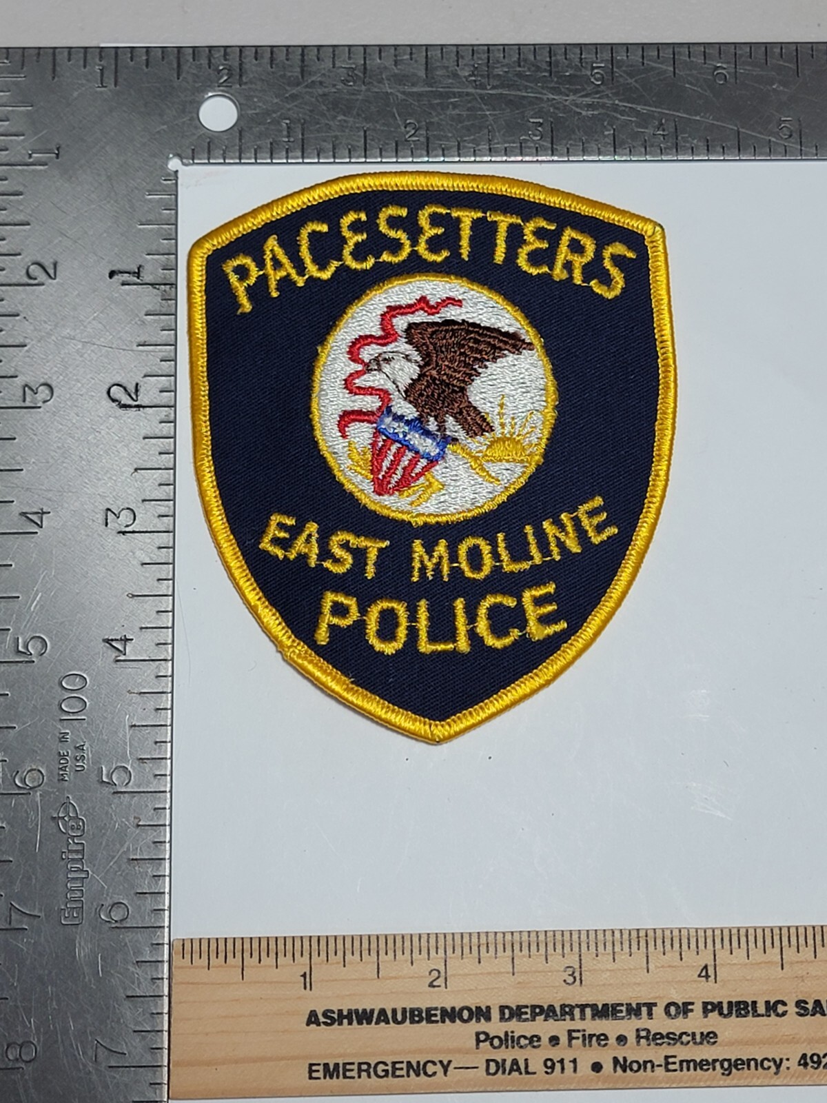 LE7 B5 Police Patch Illinois Pacesetters East Moline