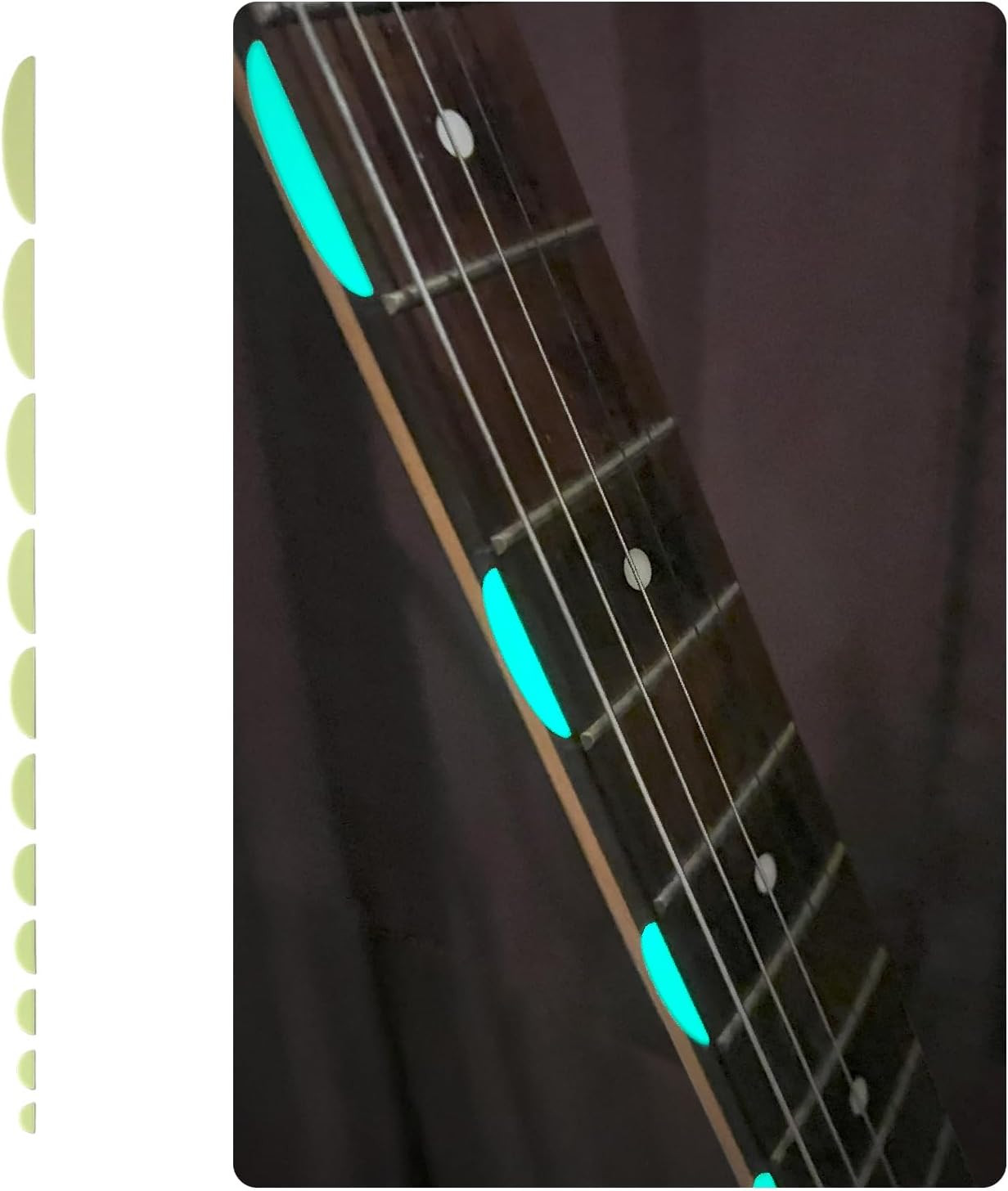 Glow in the Dark Thumbnail Guitar Fingerboard Inlay Fret Markers