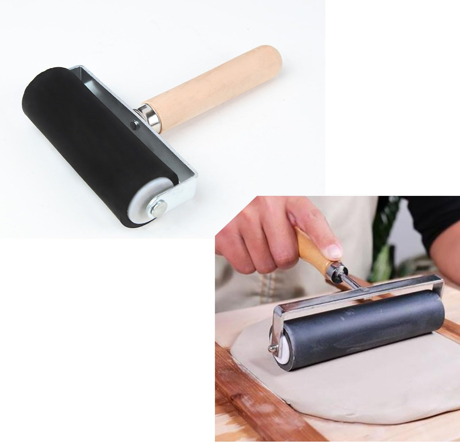 3 Pack Rubber Roller Brayer Rollers 1.4/2.4/4 Inch Art Craft Roller for Printmak