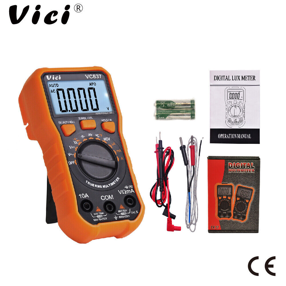 Digital Multimeter VC837 Electrical Electronics Tester Testing Tool AC/DC 3 5/6