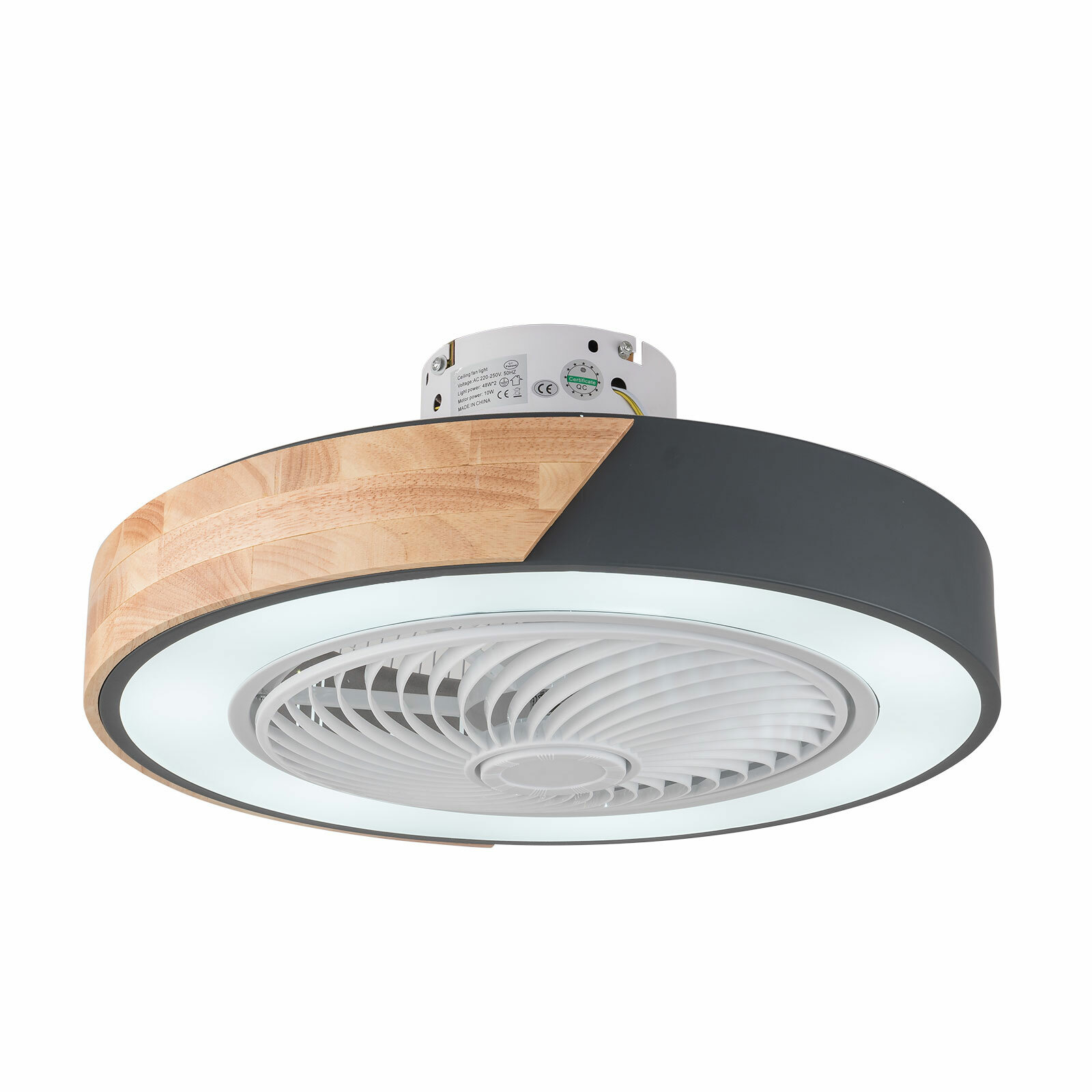22'' Modern Ceiling Fan with Remote Dimmable LED Light Flush Mount Chandelier