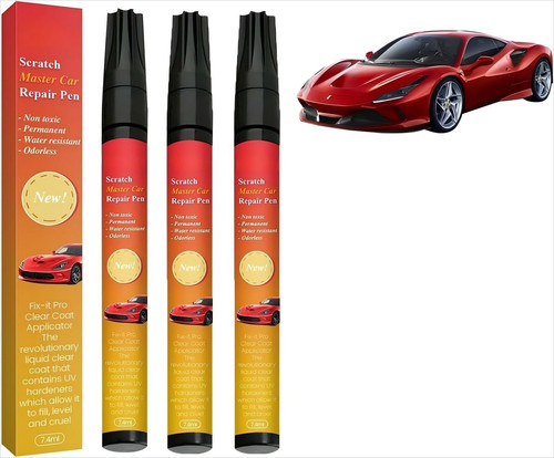 3pc Magic Car Scratch Removal Pen & Weatherproof 0.33 Fl Oz (Pack of 3),