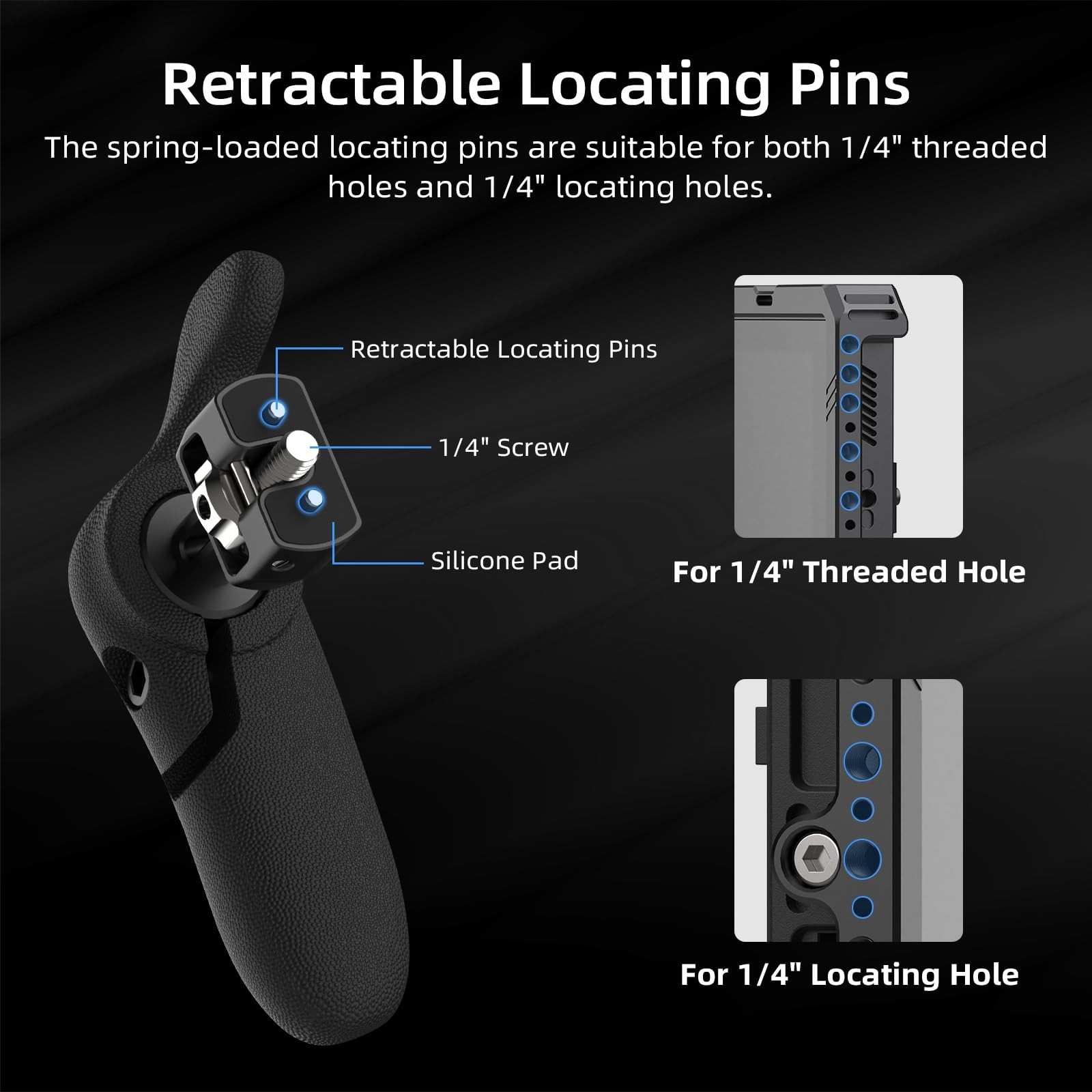 Nitze Side Handle Kit with 1/4" Screw and Retractable Locating Pins, 360° Adj...