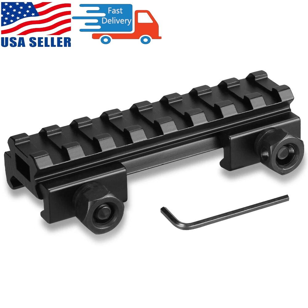 Tactical Low Profile 8 Slot Scope Riser Mount 20mm Picatinny Rail See Through