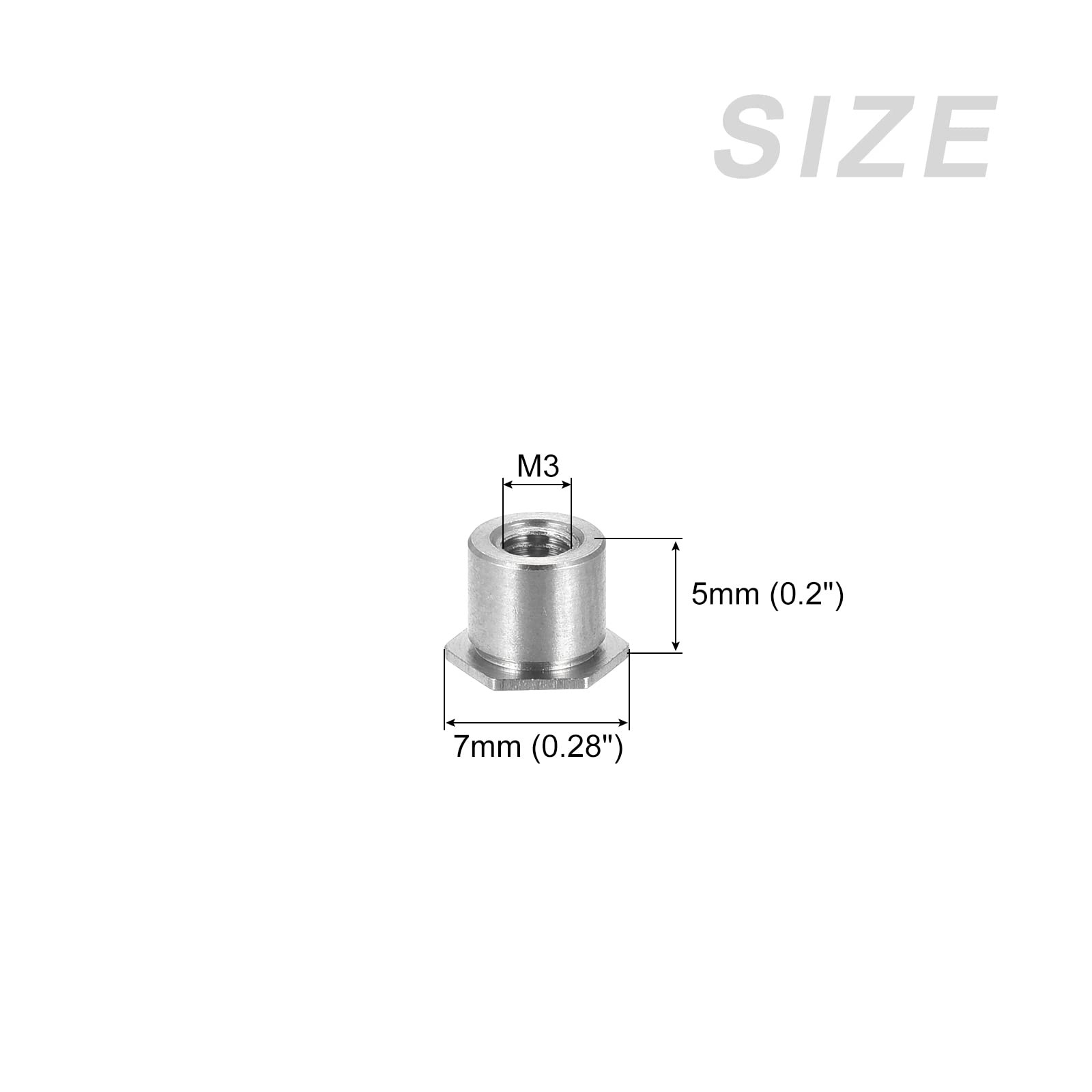 Self Clinching Nuts M3 100Pcs Carbon Steel Hex Head Standoff Threaded Insert