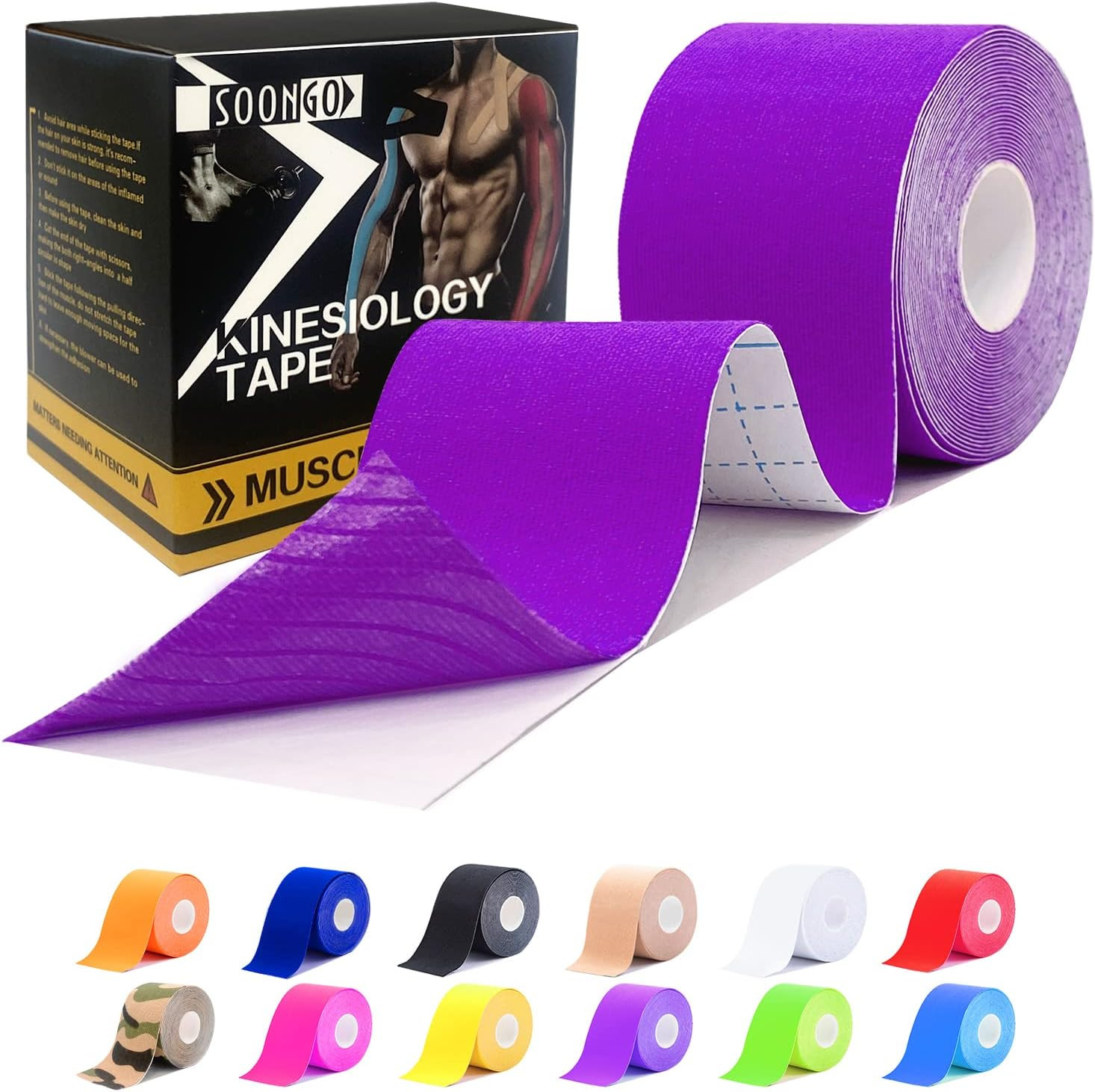 Tape Rock Tape Physio tape1/2/5 RollsElastic Therapeutic Sports T...