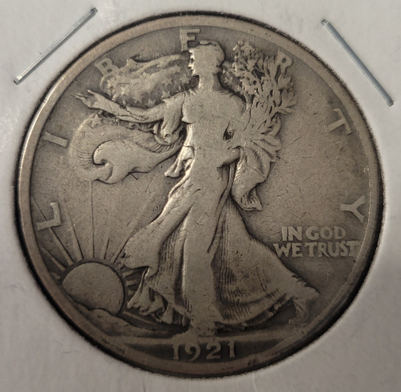 1921 Walking Liberty Half Dollar. Key Date.
