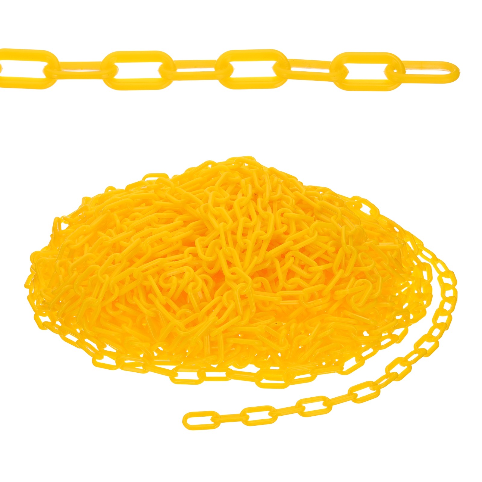 164ft Plastic Barrier Chain, Safety Barrier Chain Chain Links, Yellow