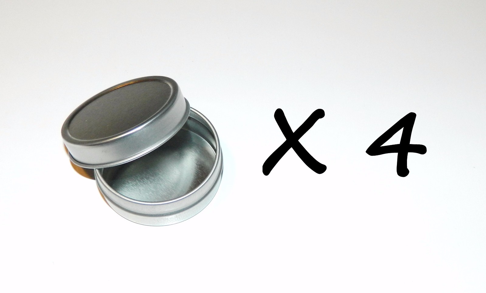 4 X 1-oz Round Slip-On Lid Cover Empty Survival Crafts Storage Tin Can Container