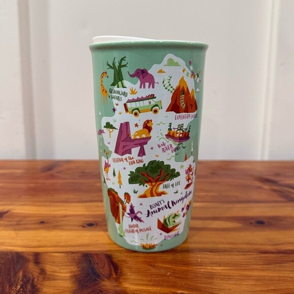 Disney Starbucks Animal Kingdom Green Ceramic Travel Mug