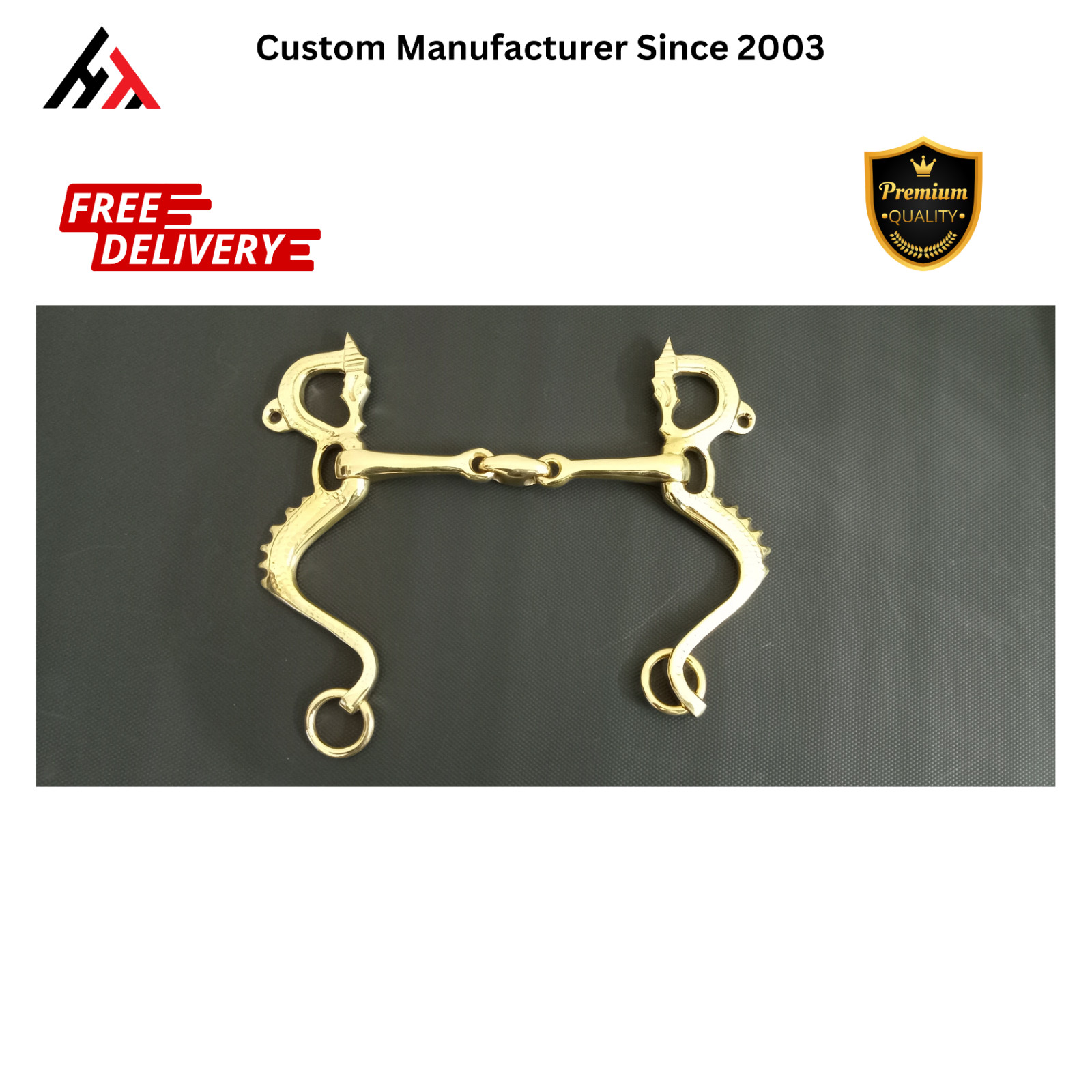 Custom Hand Made Dragon Design Brass Horse Bit-Movable Joint | Universal Size