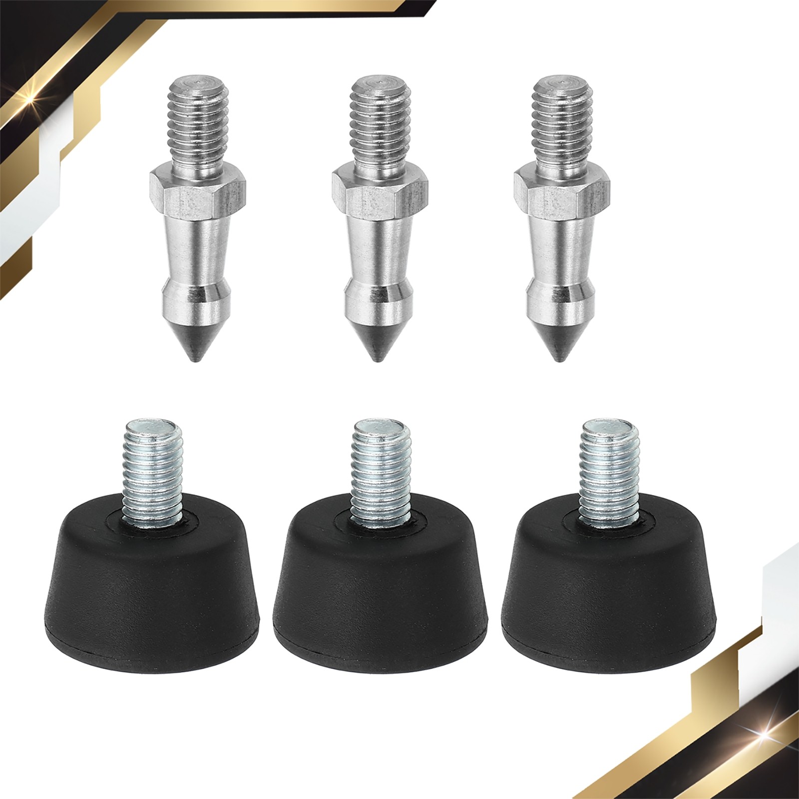3 Set M8 Thread Tripod Spike and Rubber Tripod Feet Camera Ground Mount Adapter