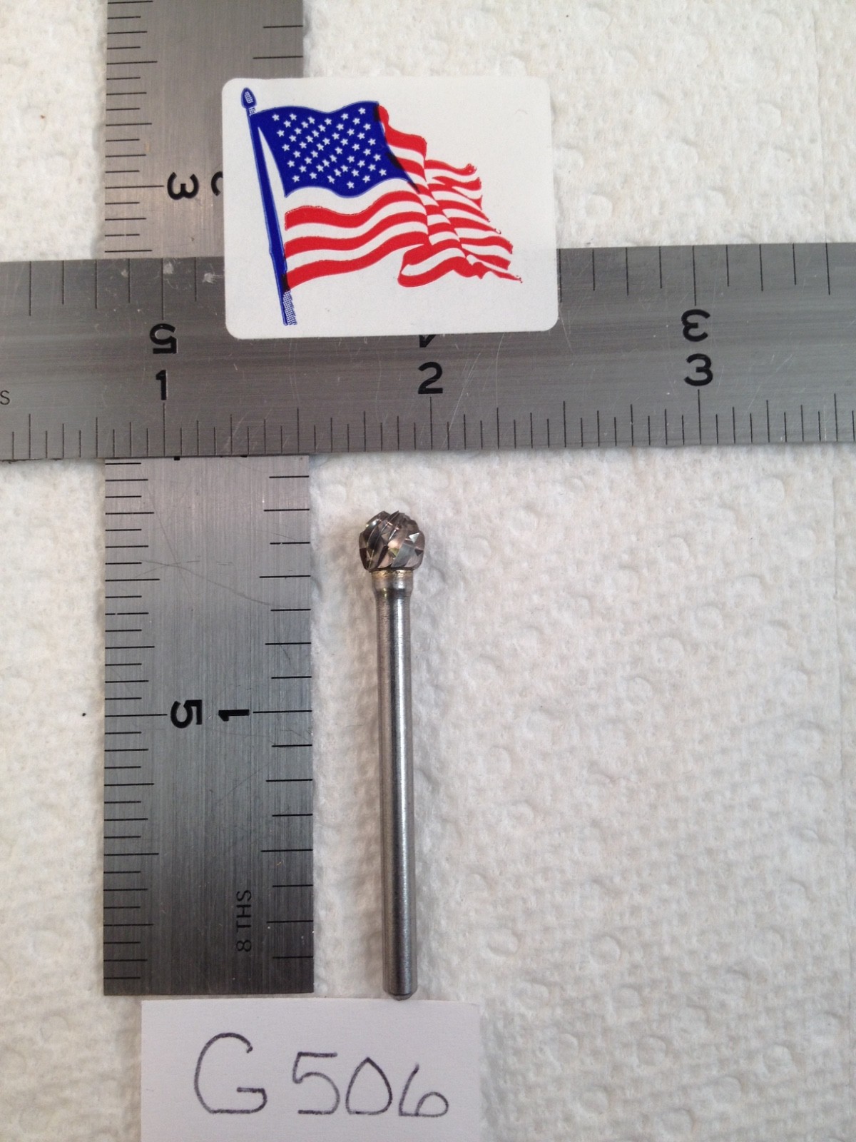1 NEW FALCON / SGS 1/8" SHANK CARBIDE BURR. SD-51. DOUBLE CUT. BALL (G506)
