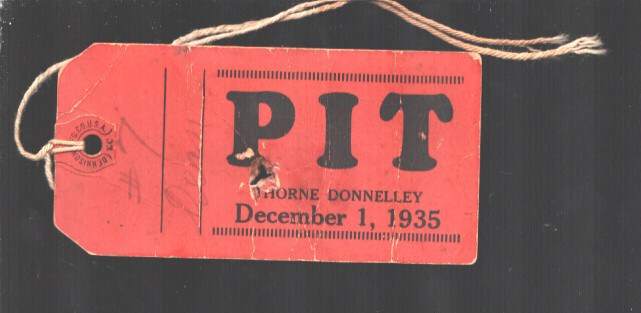Sports Pub: Auto Race Pit Pass 12/1/1935-Thorne Donnelly-Possibly for a midge...