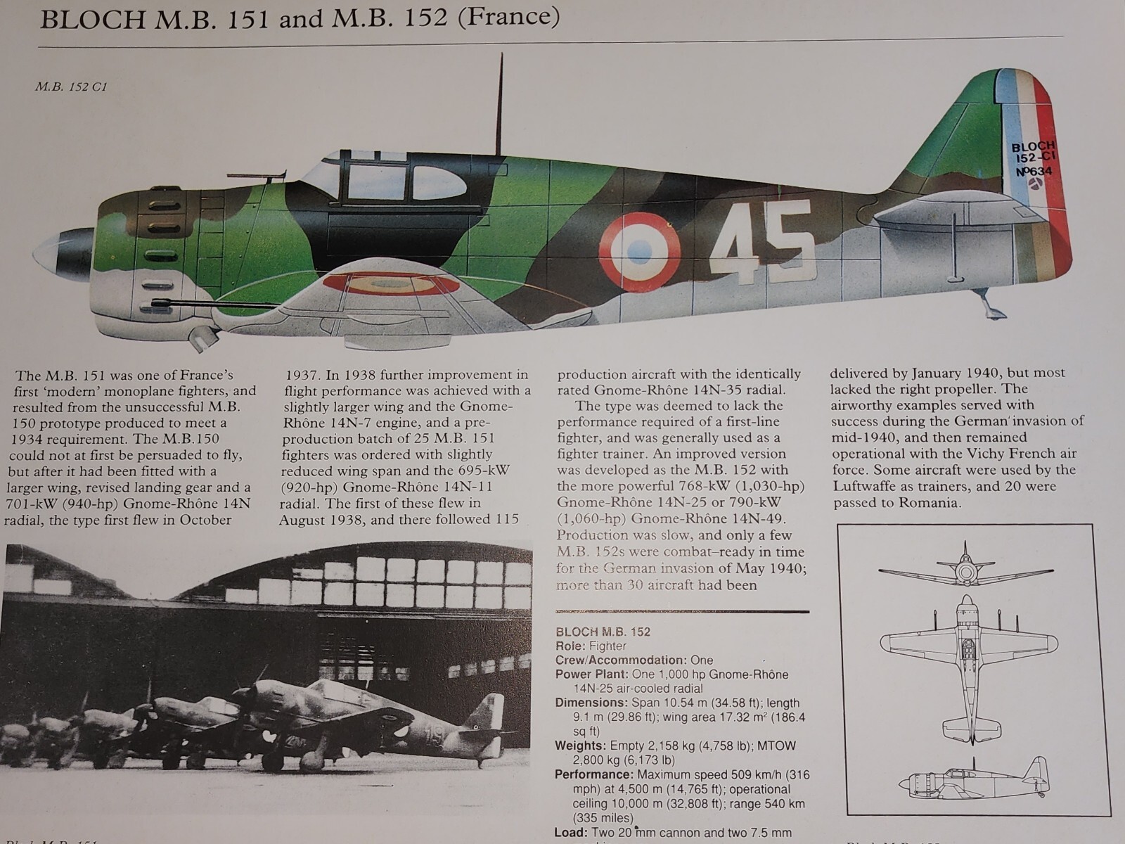 Bloch Aircraft Picture Out of Print Aviation Article Sheet Wall Art