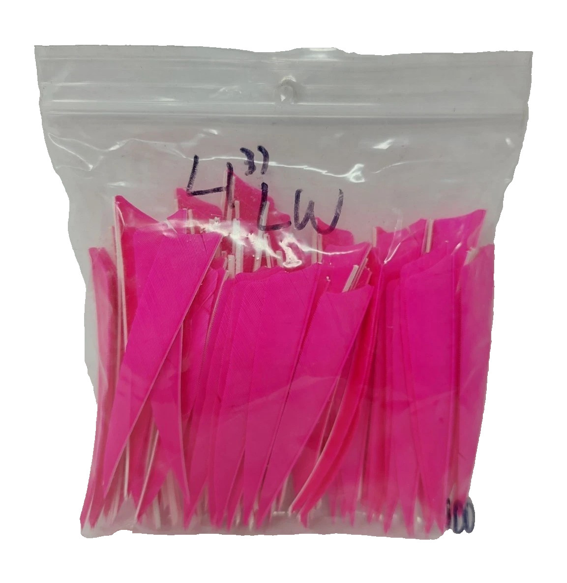 100pk Archery Arrow Feathers 4" Left Wing: Shield Hot Pink