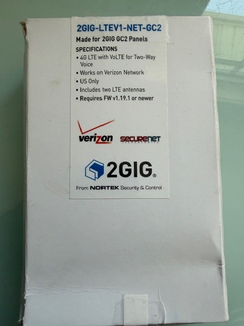 2Gig Alarm communicator 4G LTE Cell Radio with SecureNet 2GIG-LTEV1-NET-GC2