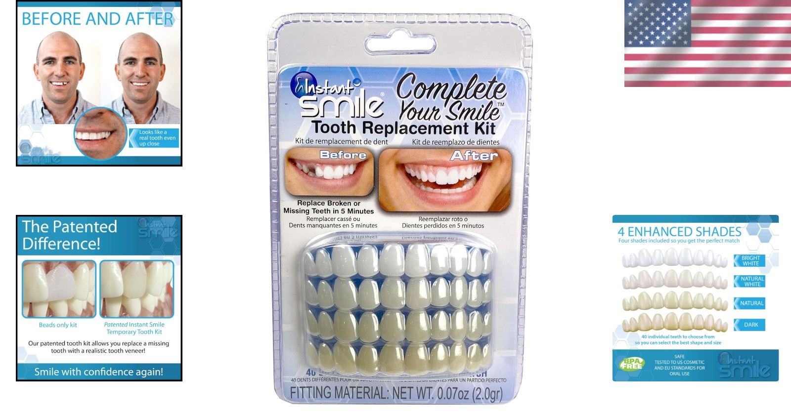Realistic Tooth Replacement Kit - Replace Missing Teeth with Ease & Confidence