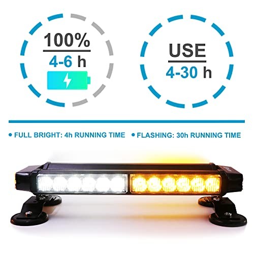 Wireless Remote Control 26'' LED Rooftop Double Side Emergency Hazard Strobe