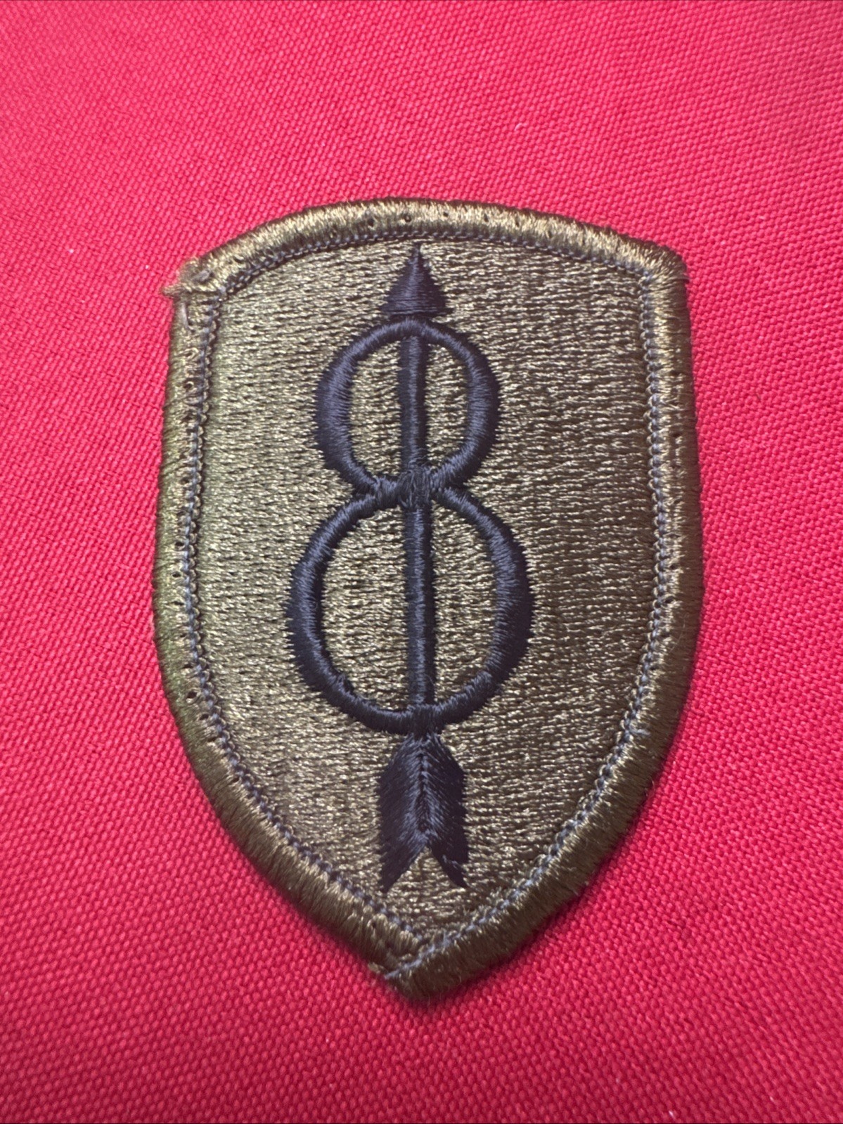 8TH INFANTRY DIVISION US ARMY MILITARY PATCH SUBDUED Sew On E835
