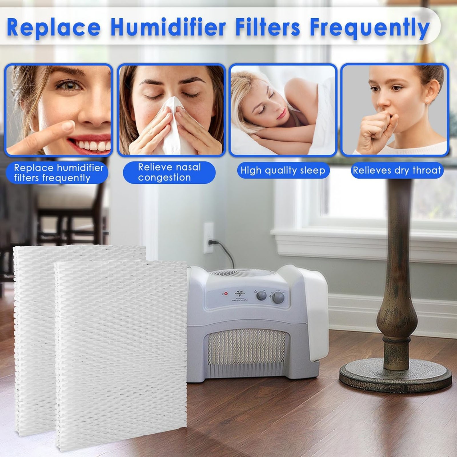 For Vornado Humidifier Wick Pad Replacement Filter 2 Pack for Model EV100 EV200
