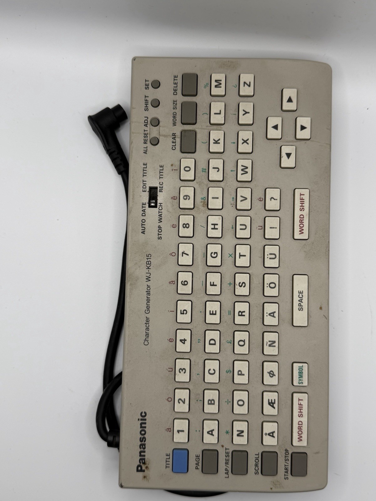 Panasonic WJ-KB15 Character Generator Video Titler Keyboard Made in Japan