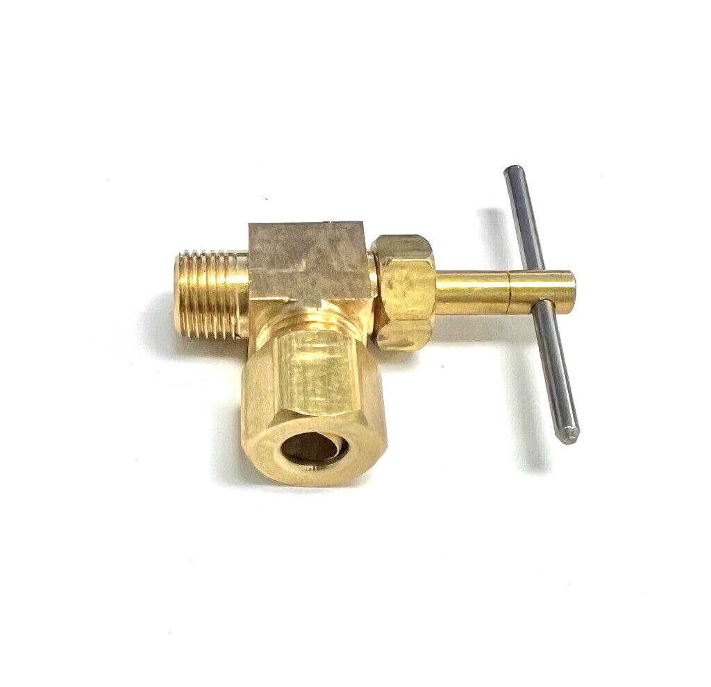 Jones Stephens 1/4"OD Compression x 1/8"MIP Angle Needle Valve Lead Free 20 Pack