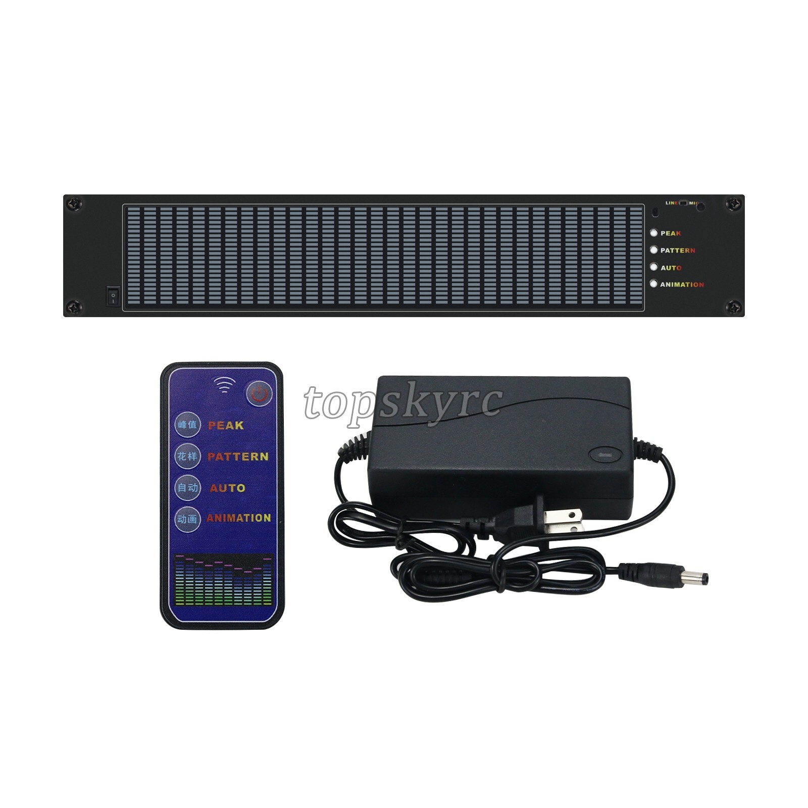 2U Music Spectrum Display RGB Rhythm Light Supports Sound/ Wired Control JA12832