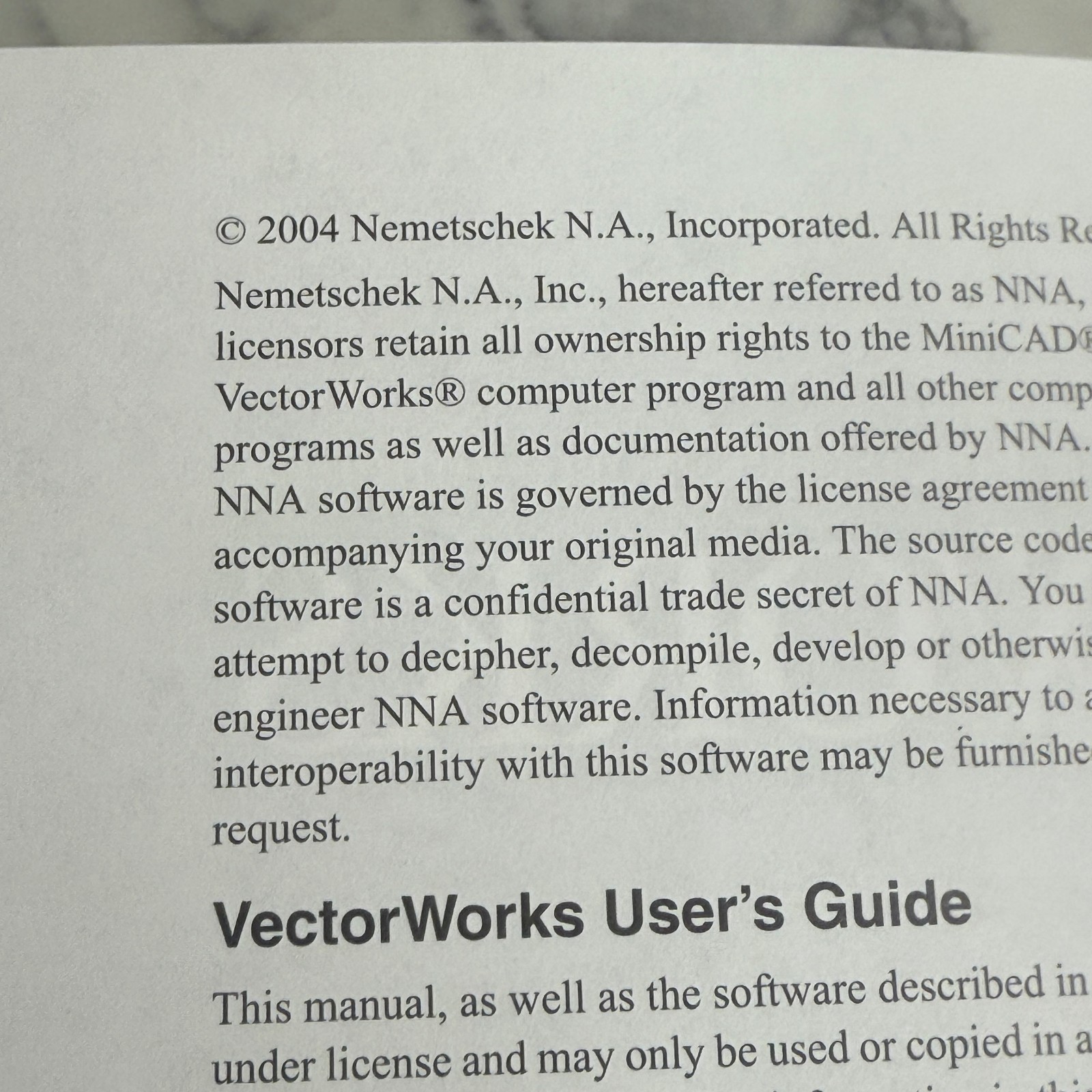 Vectorworks Version 11 User's Guide 2004 Manual Nemetschek N.A. Vintage Booklet