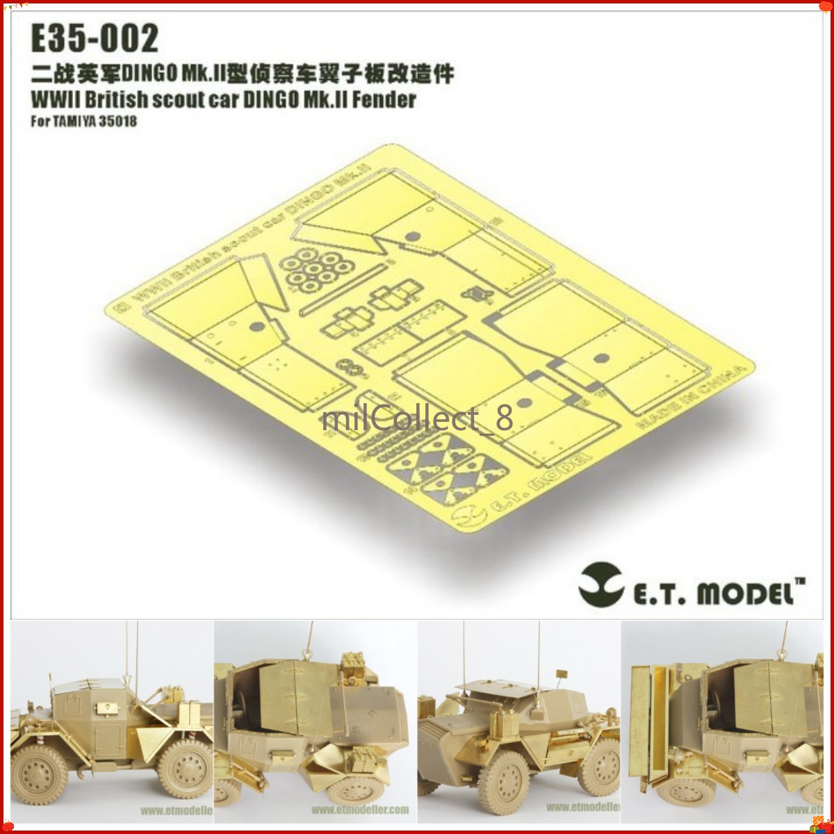 ETModel E35-002 1/35 British DINGO Mk.II Scout Car Fender PE Set for TAMIYA35018