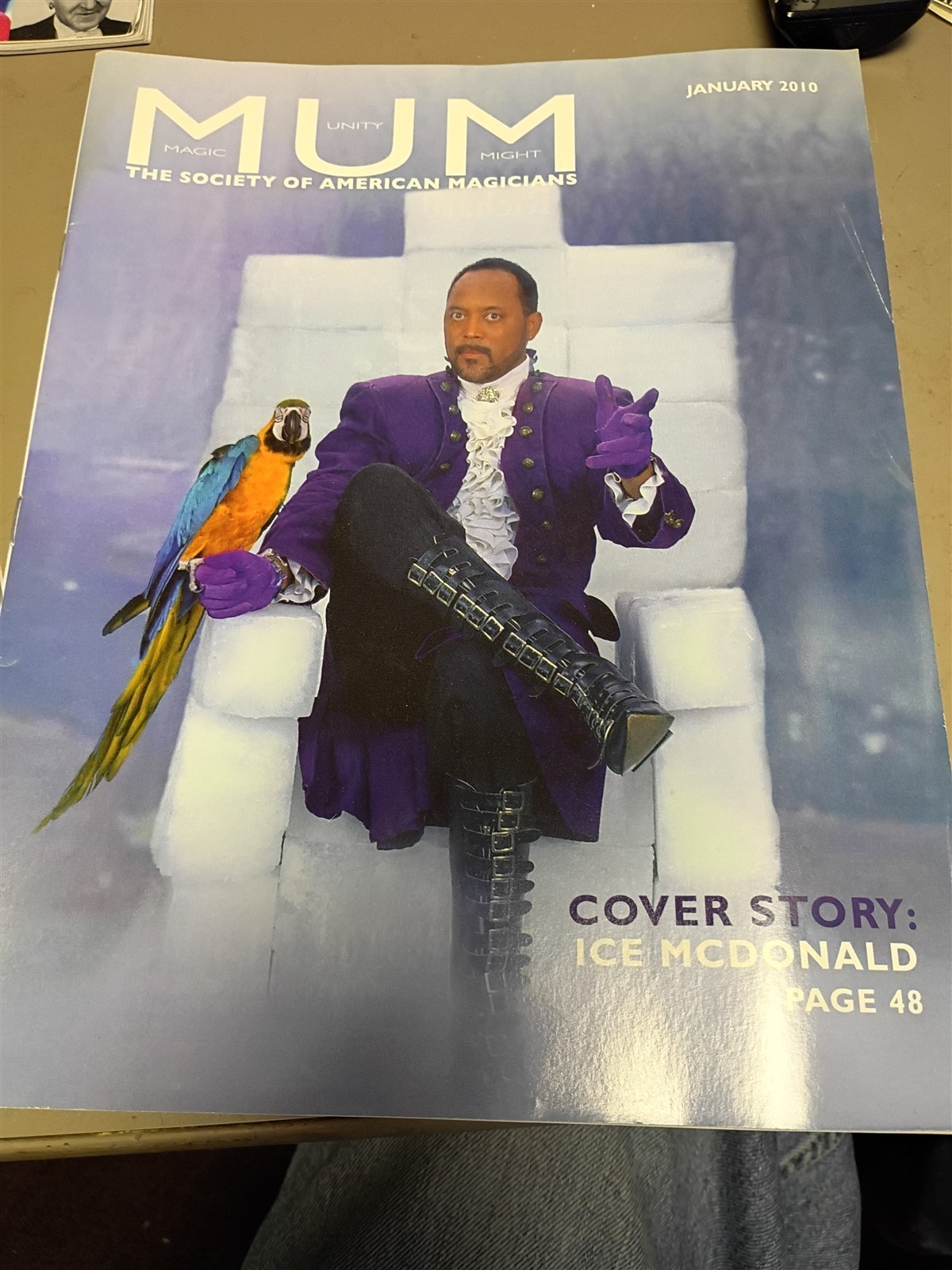 Ice McDonald MUM Society of American Magicians Magazine Issue January 2010 #1