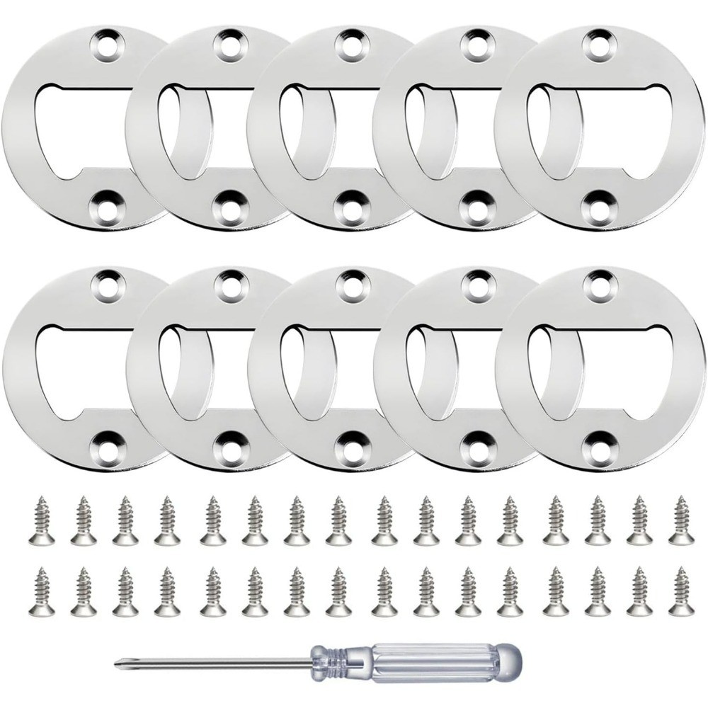Stainless Steel Bottle Opener Insert Kit with Screws and Screwdriver for DIY