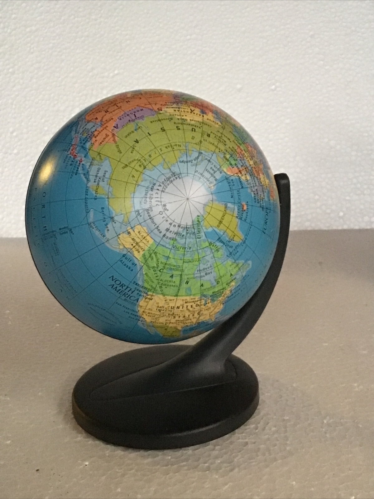 Replogle Mini Globe Desk Size 6 x 4 Inch 2001 Dual Direction Spin