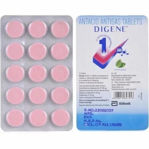 Digene Acidity & Gas Relief 300 Tablets Mint Flavor Bloating Belching & Gas