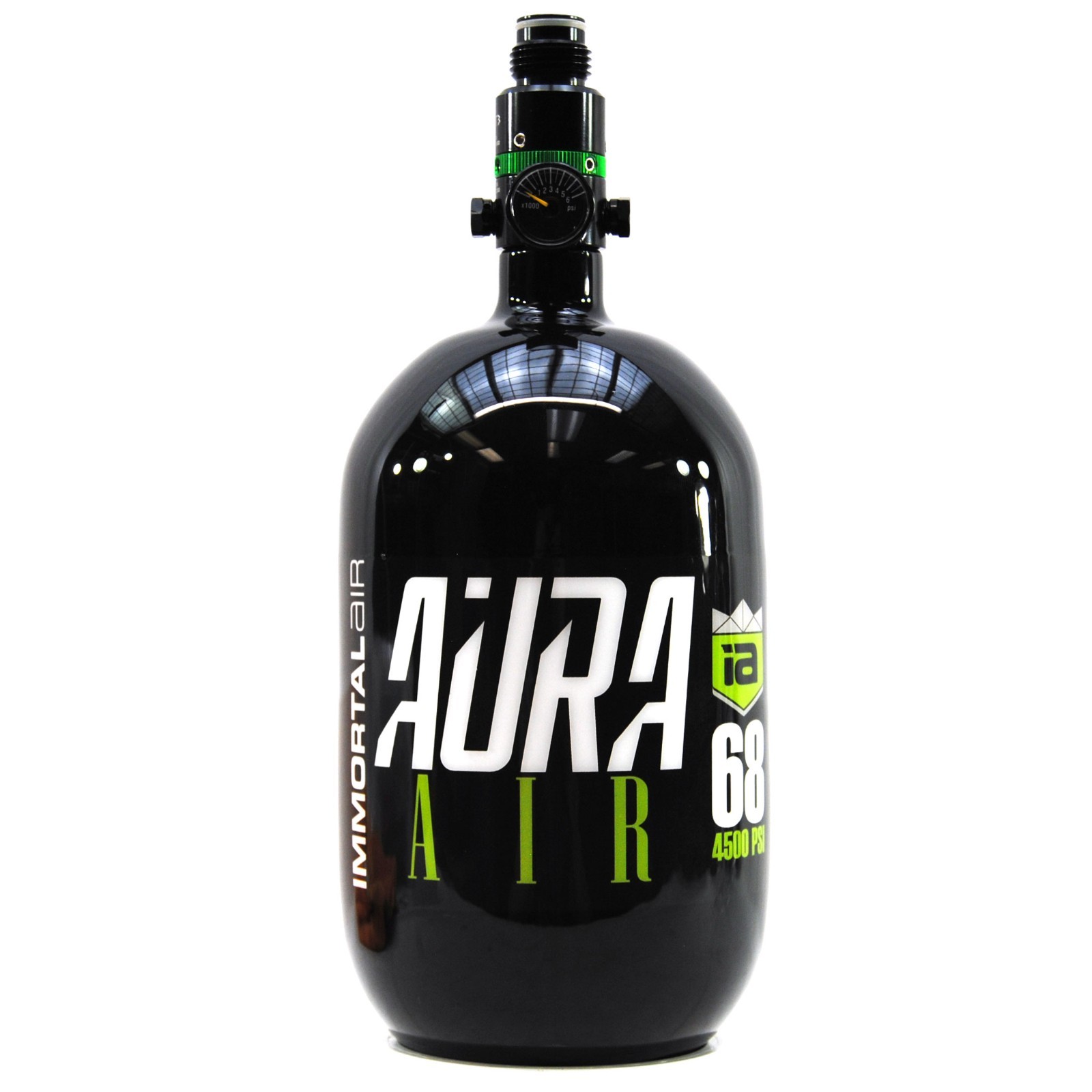 Immortal Air Paintball AuraAIR 68ci/4500psi HPA Air Tank w/ TELOS T3 HP Reg