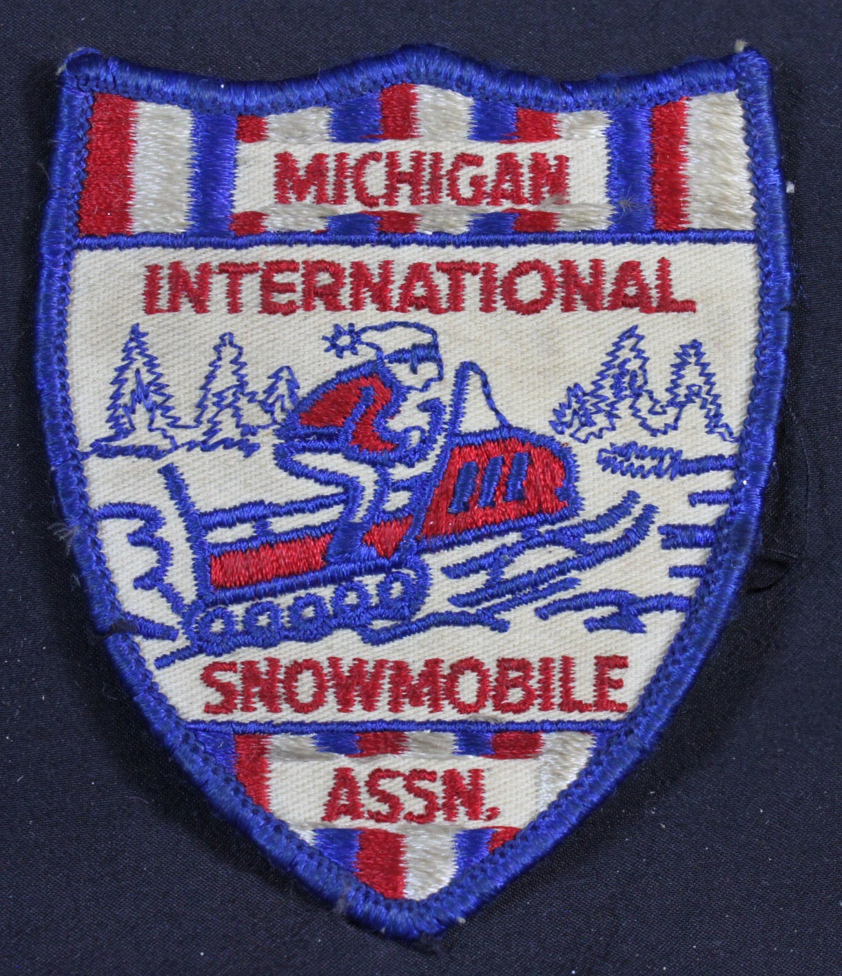 Vtg Michigan International Snowmobile Association Patch Sew On Riders Old 3.5"